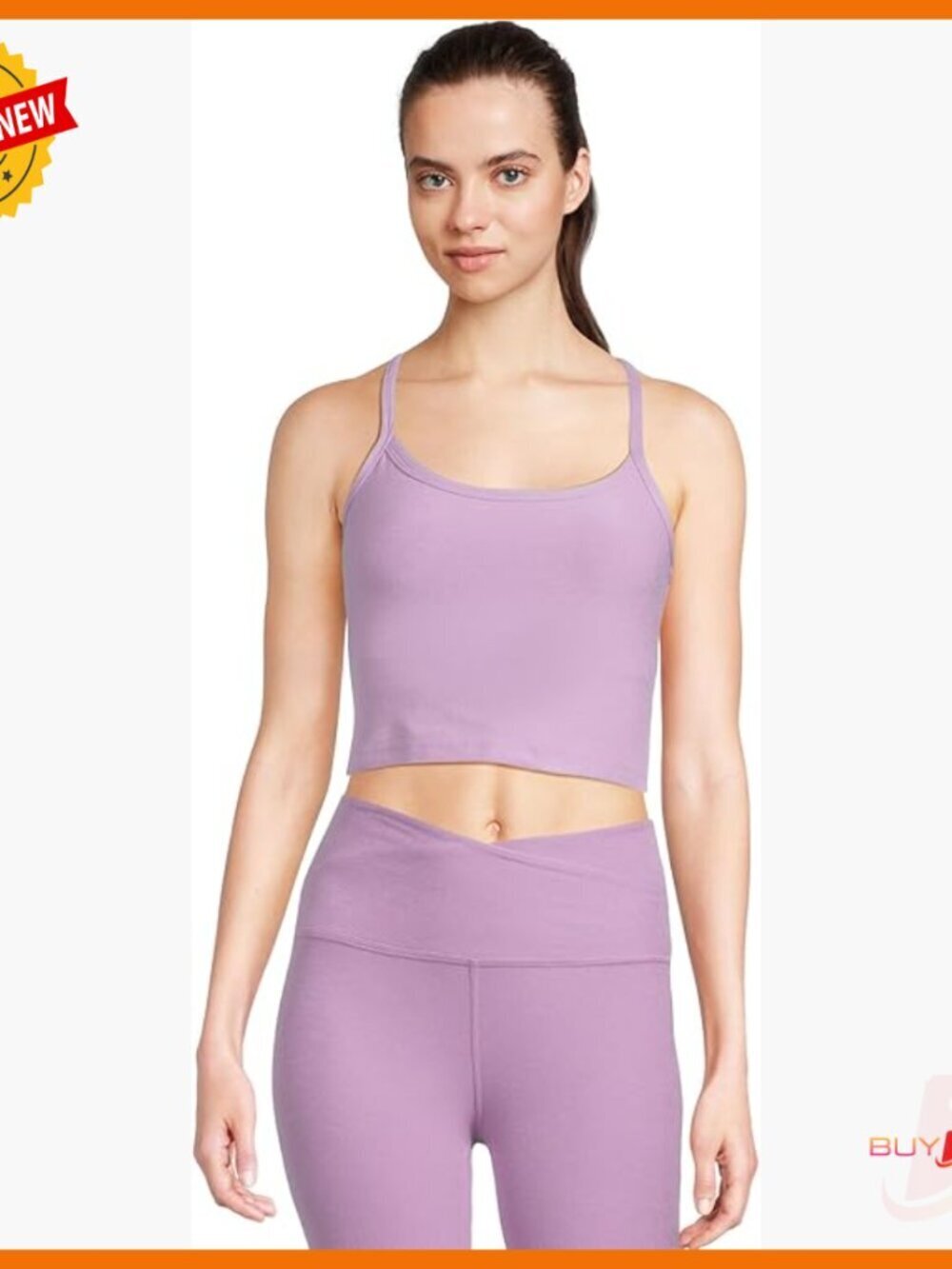 Cropped Racerback Tank with Shelf Bra, Ultra-Soft Spacedye Fabric